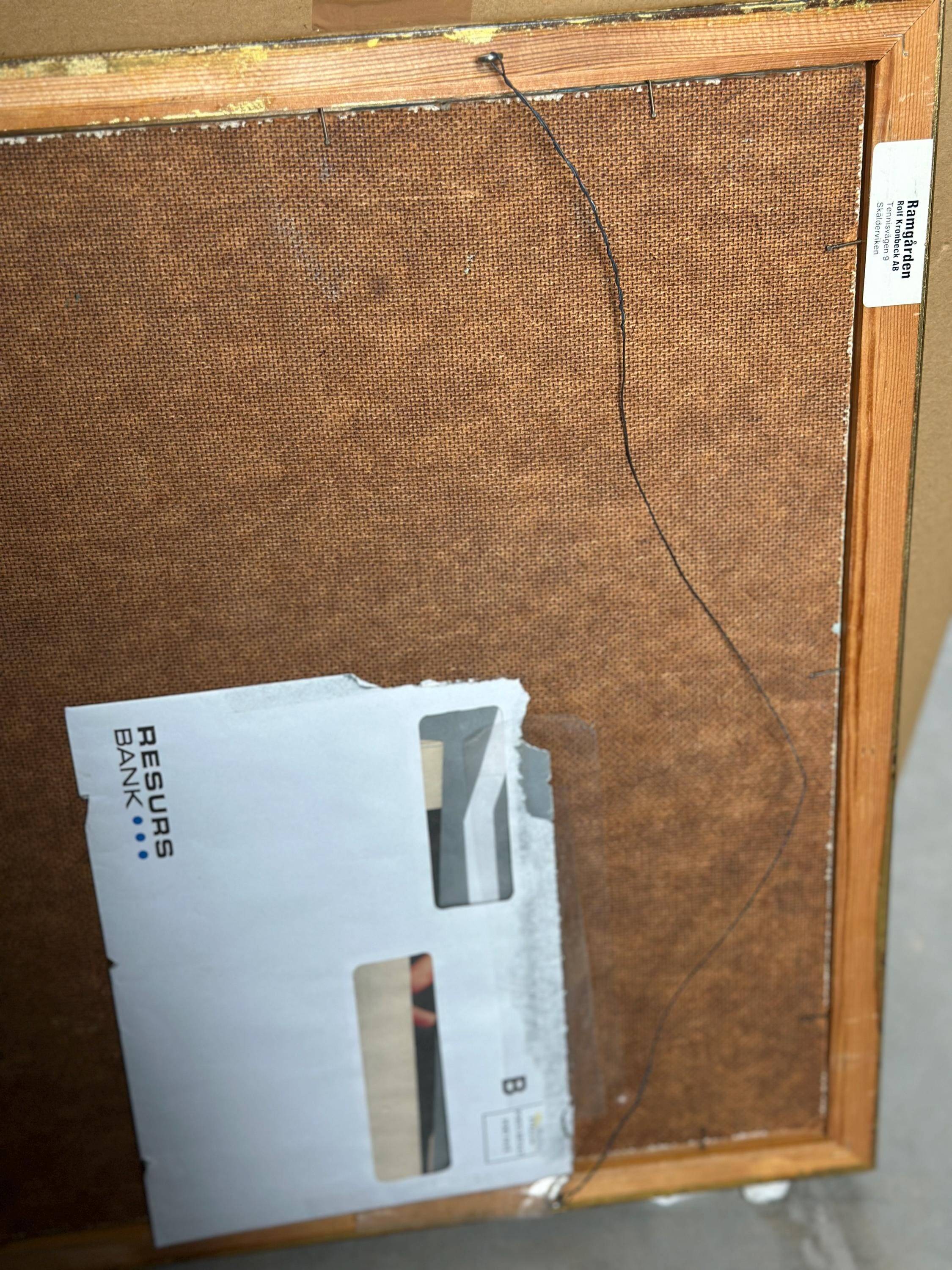 Original Mid Century Swedish Oil On Panel – “Harbor” By Lars Herder – Dated 1945 – Vintage & Framed – 45 × 37 Cm (17.7" × 14.6")