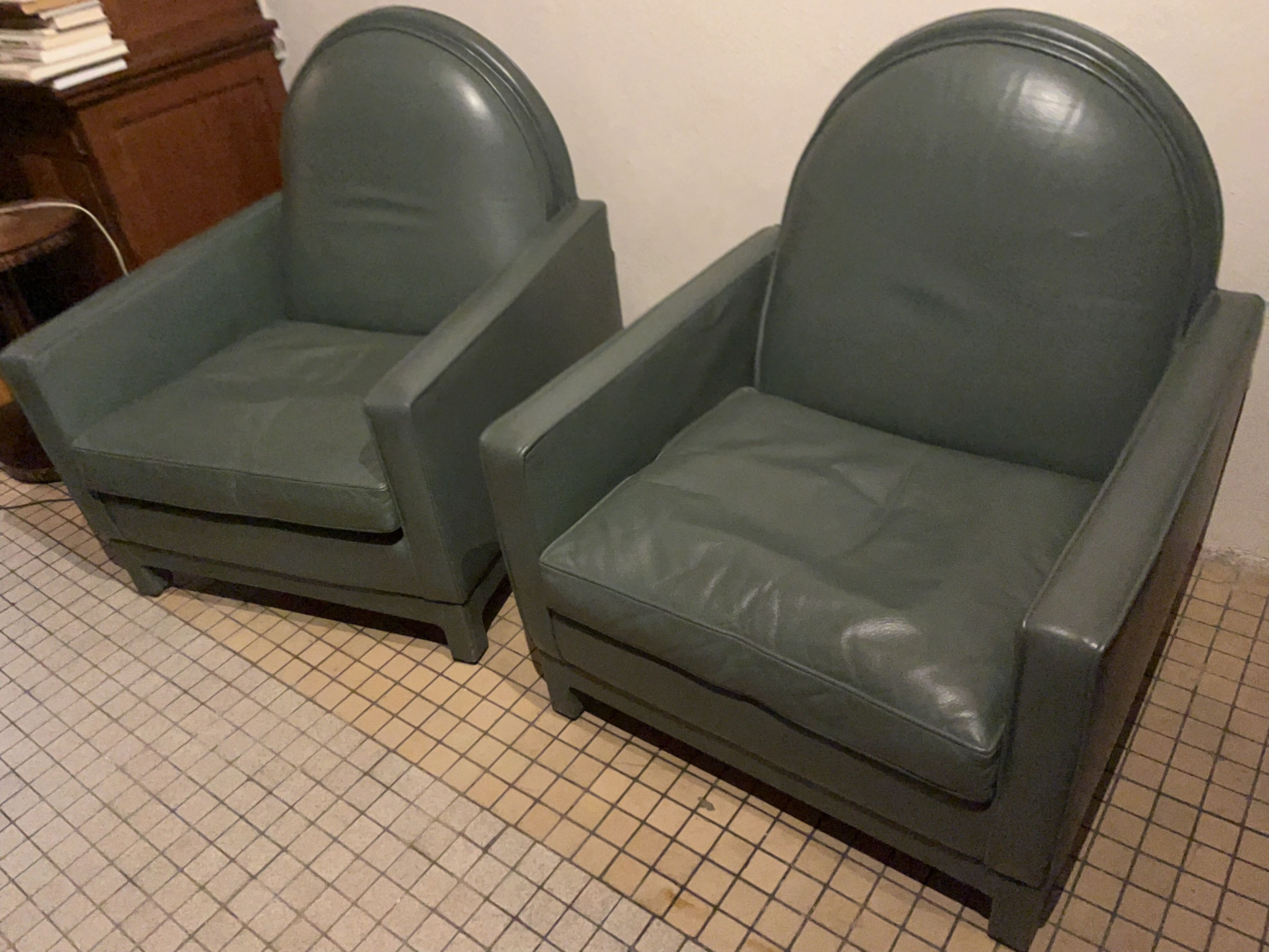 Pair of Yves Harvard Club Armchairs Architectural Model