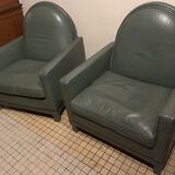 Pair of Yves Harvard Club Armchairs Architectural Model