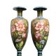 Pair of Art Nouveau vases in glazed ceramic signed Catelin