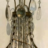 Pair of wall lamps bronze basket and grapevines XX century