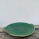 Round art deco green ceramic dish