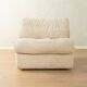 COR Space Age seating group, 1970s, set of 6 armchairs and footstool, cream white