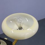 Art Deco brass and wood chandelier with champagne glass, Czechoslovakia 1930s