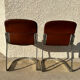 Pair of leather and chromed metal chairs year 70