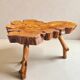 Olive root coffee table in brutalist style.