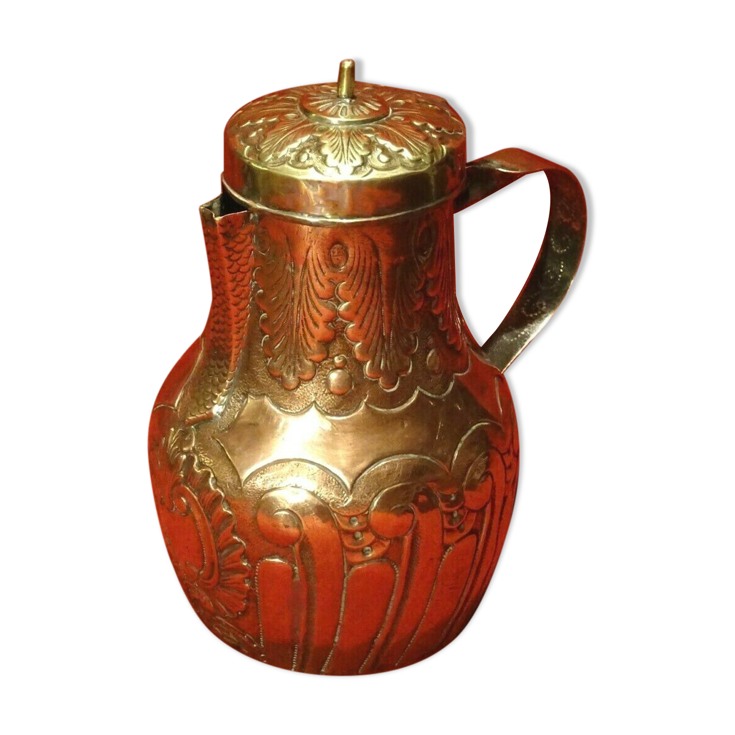 Old hull copper and brass repelled rock decoration XVIII XIX th