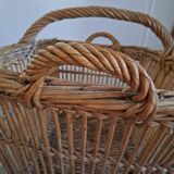 Old rattan laundry basket