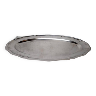 Cristofle dish / silver metal tray ep 1970 oval