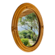 Vintage oval rattan mirror