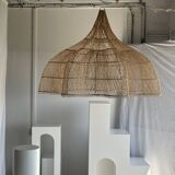 Immense rattan suspension in the shape of a flower, tulip, corolla H1m D1m50