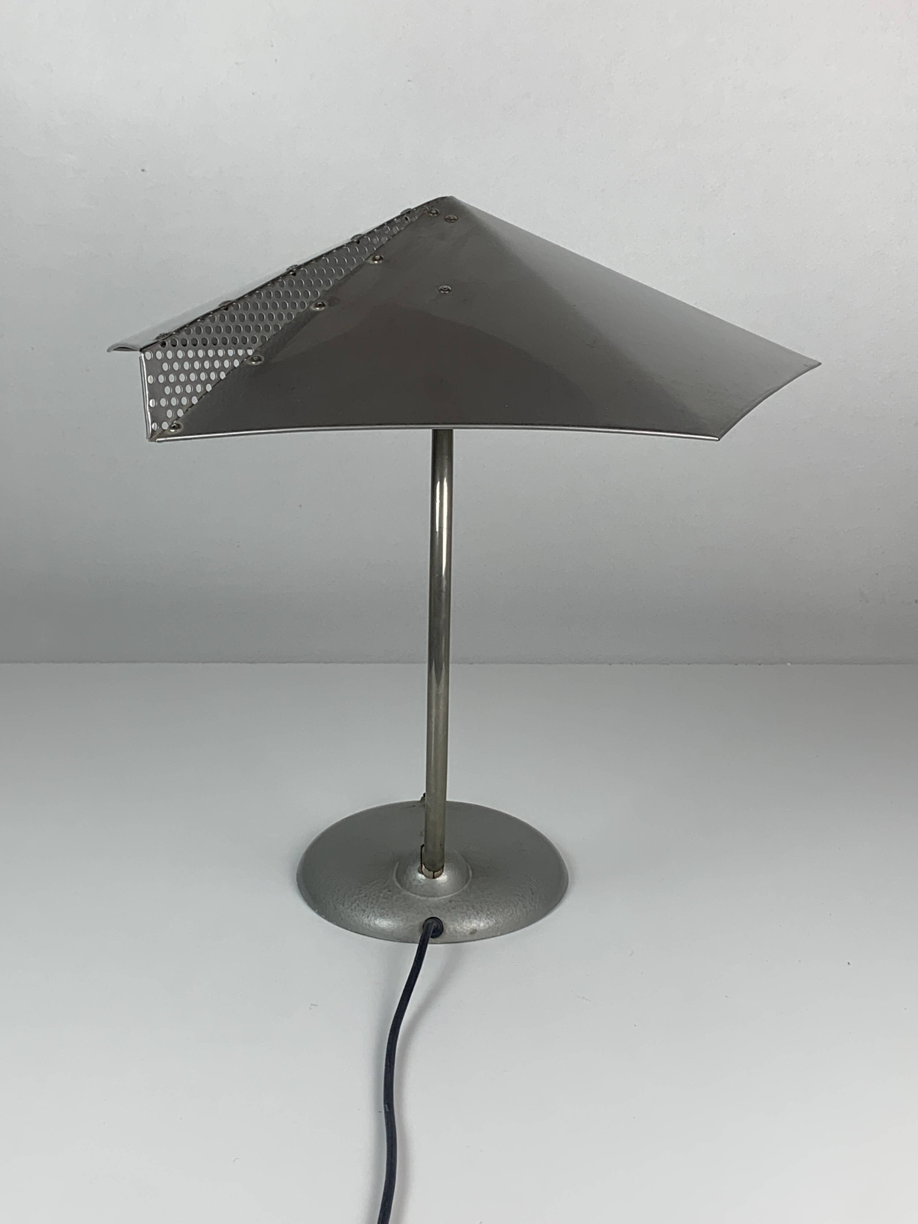 Modernist metal Bauhaus desk lamp, 1960s