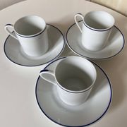Set of 3 Jammet Seignolles coffee cups and bowls in Limoges model ROYAN