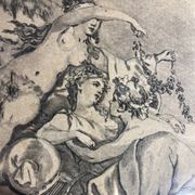 Antique print, Venus and Cupid after Francois Boucher early XX century