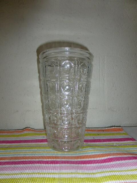 Transparent glass, patterns vintage 1960/1970 geometric vase