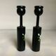 Pair of painted wooden candlesticks
