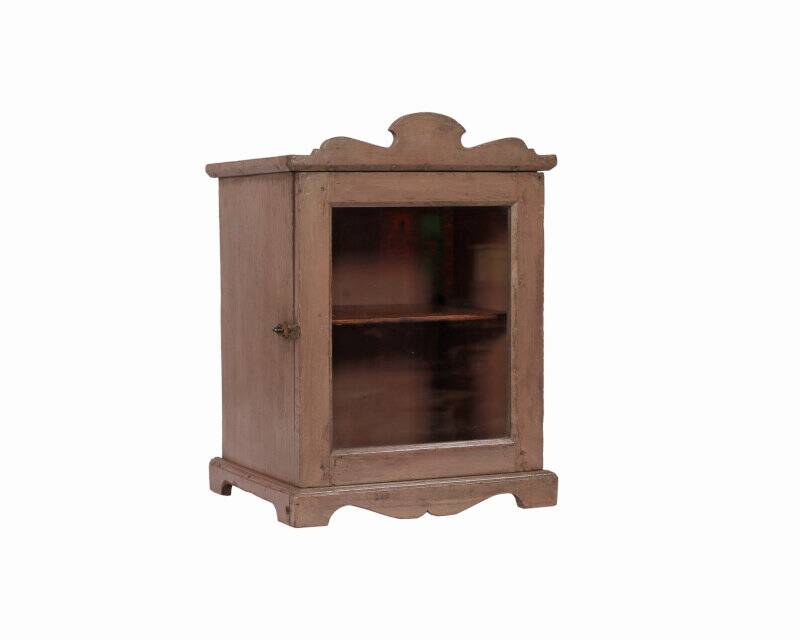 Bedside showcase small pink furniture old teak piece and original patina india
