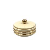 Jean Robj, Art Deco white and gold ceramic box, Robj Paris, France 1930s