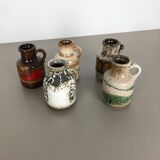 Ensemble de cinq vases Fat Lava « 414-16 » fabriqués par Scheurich, Allemagne