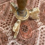 Old mannequin on wooden and fabric stand
