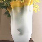 Vase mouchoir pâte de verre années 70