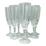Set 8 vintage champagne flutes