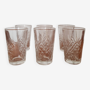 Set of 6 Saint Louis crystal glasses