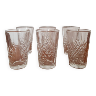 Set of 6 Saint Louis crystal glasses