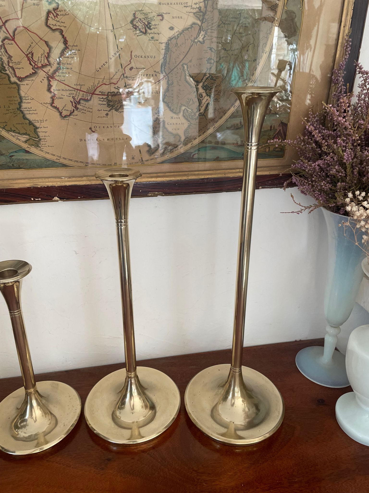 Set of 4 brass candle holders from Villeroy & Boch 45 to 21cm