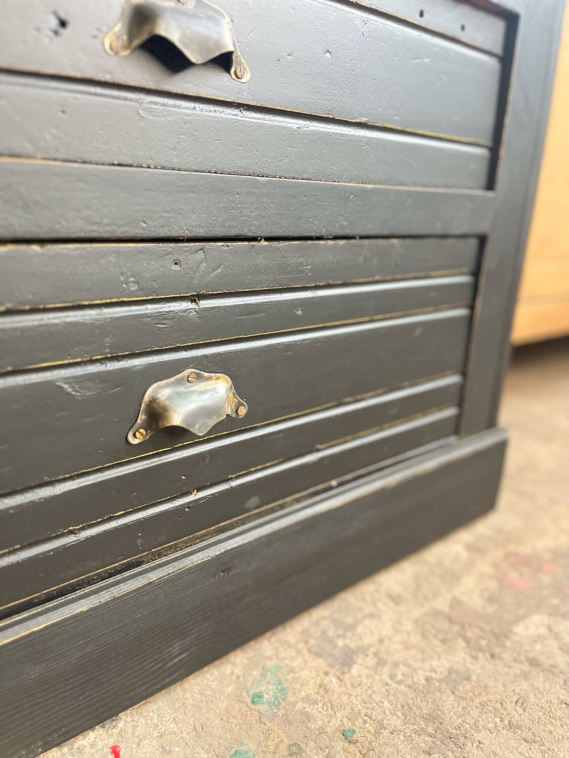 Old trade furniture with black patina