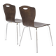 1 of 2 Vintage Plywood Dining Chairs, 1980s German Design, Metal Legs