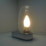 Vintage chrome and bubble glass wall lamp