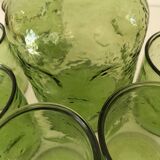 Carafe and matching tumblers in molded glass
