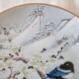 Pair of vintage Franklin Japanese hand-painted porcelain plates