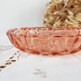 Vintage pink glass ashtray - art deco style ashtray