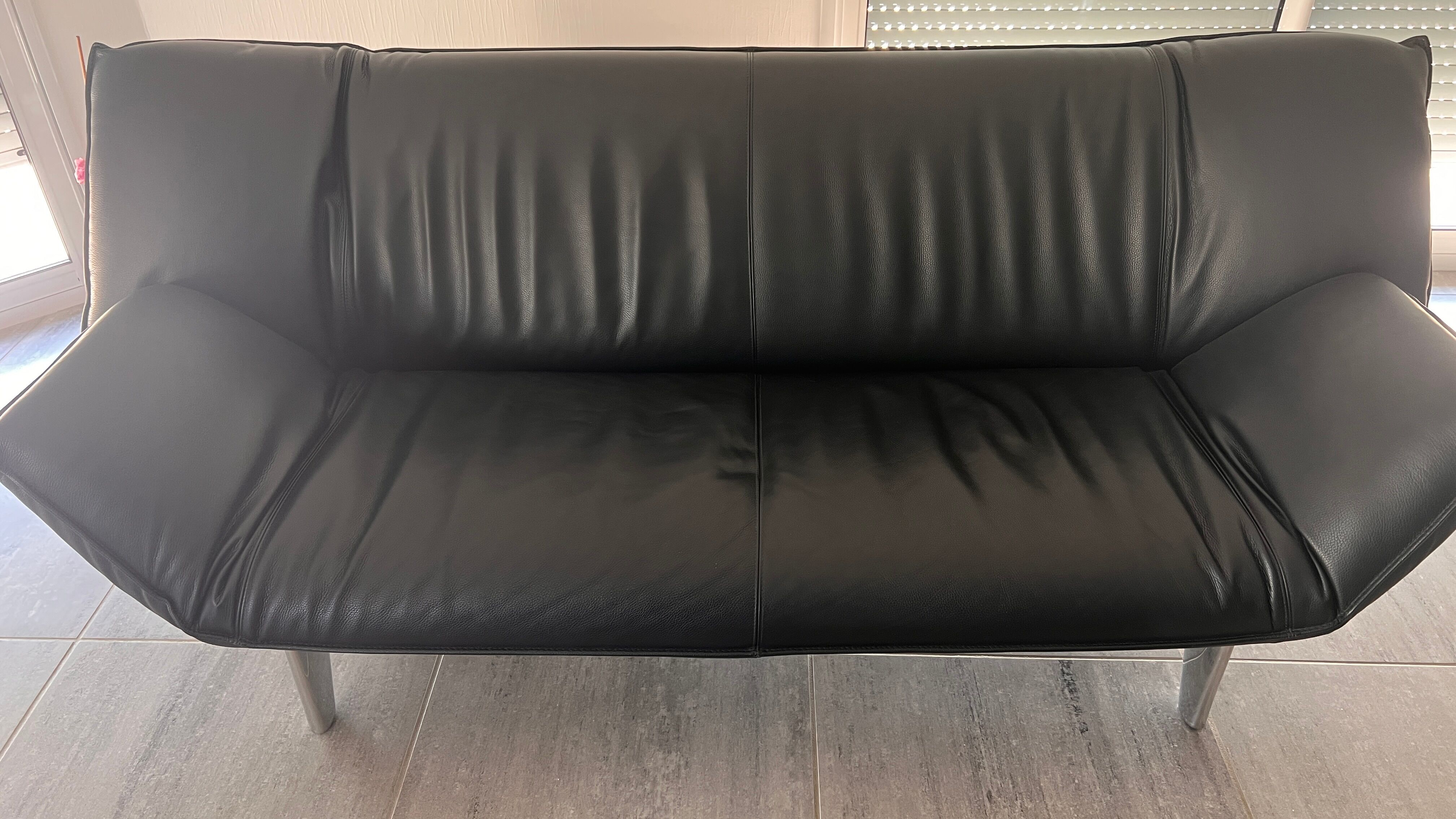3-seater sofa Leolux Tango in black leather