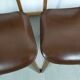Suite de 6 chaise bois skaï marron brus vintage année 50 - 60