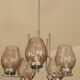 Chrome metal chandelier & cut glass