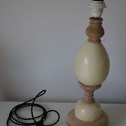 Marble and wood lamp base 400mm (without shade)