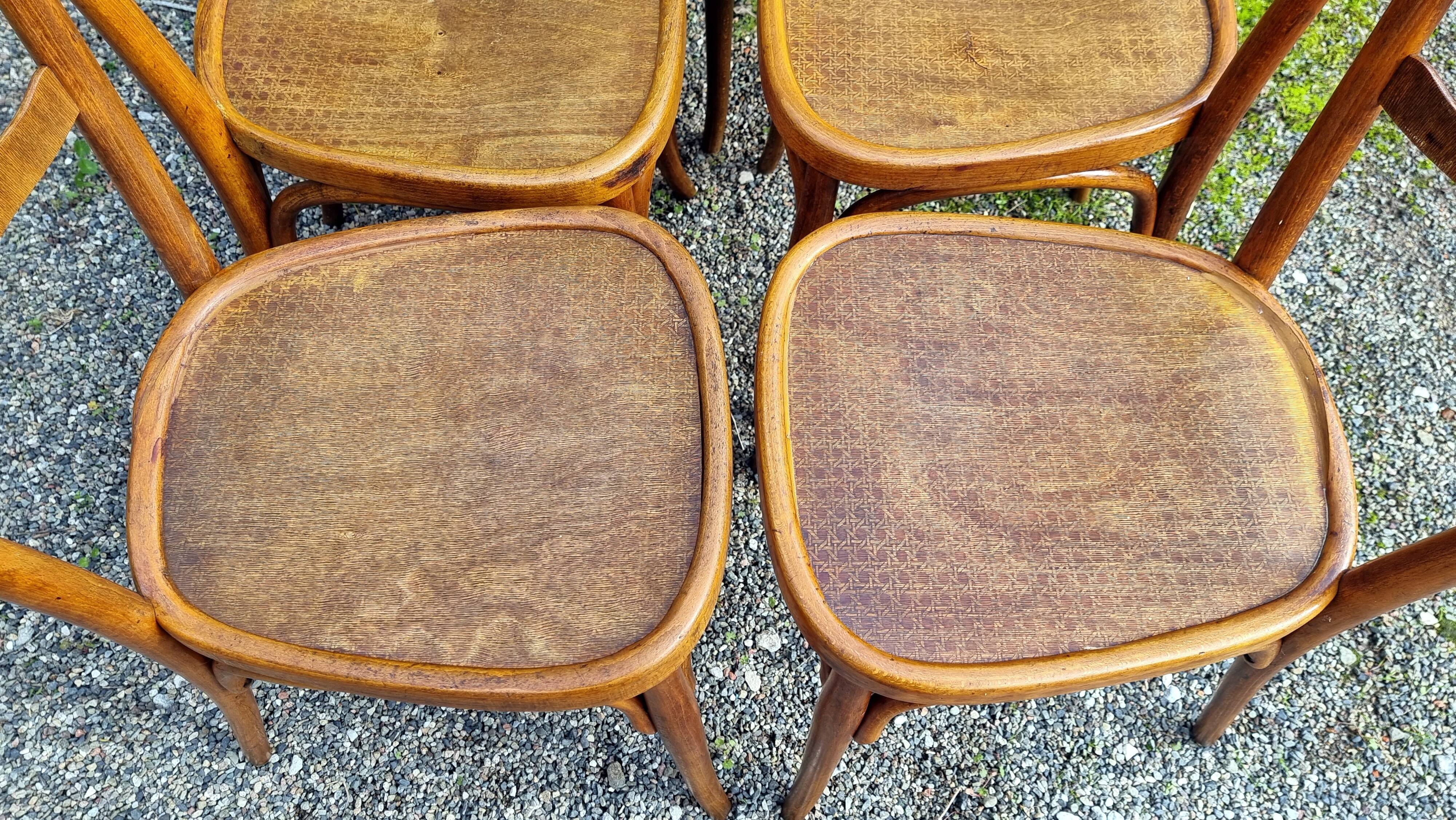 6 Baumann bistro chairs n°58 from the 20s