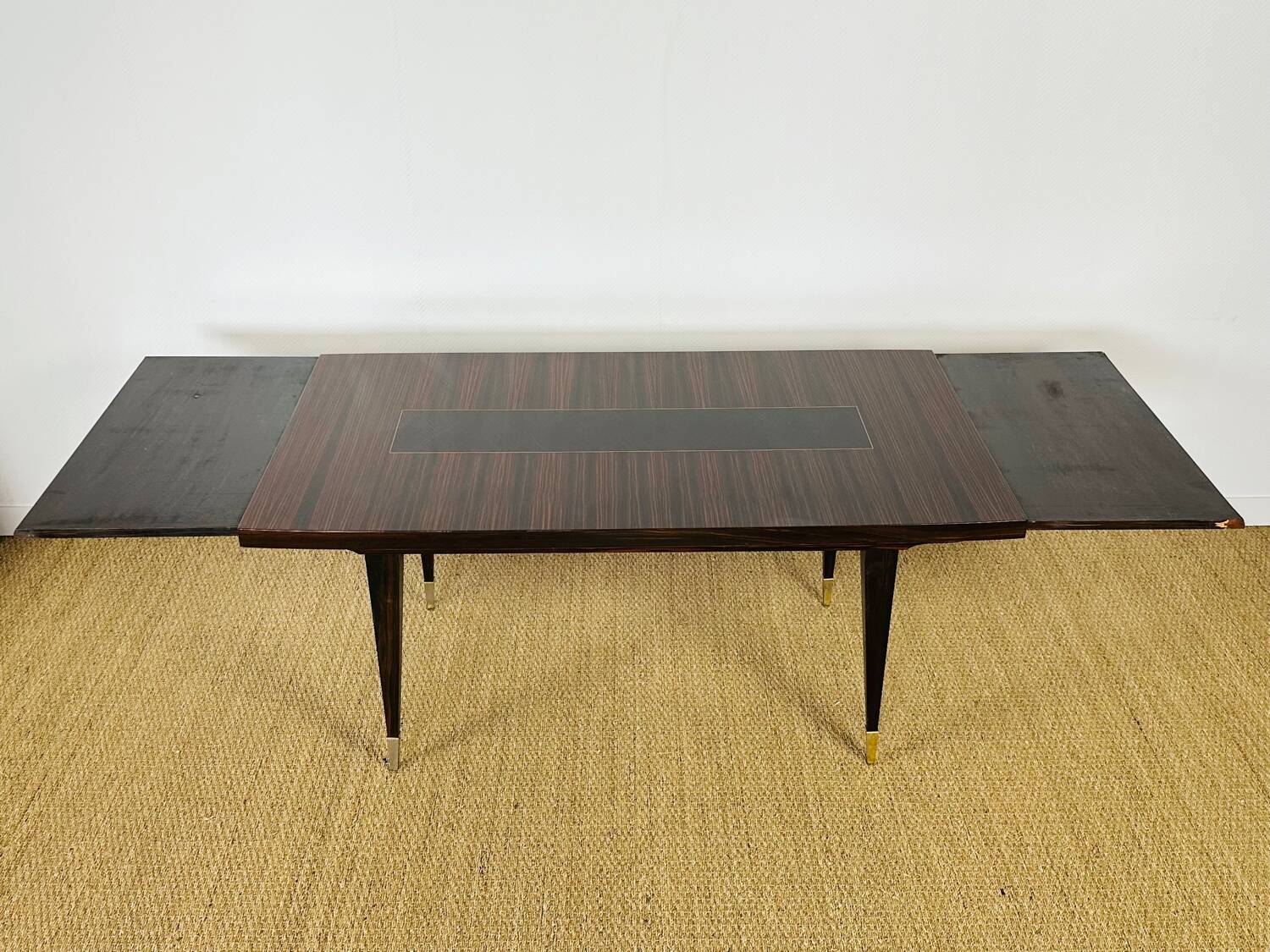 French Art Deco dining table in Macassar from 1940.