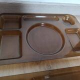 Set of vintage brown plexiglass TV trays from Italy, designed by Guzzini