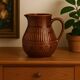 Superb vintage Digoin Sarreguemines pitcher in brown enamelled ceramic