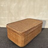 Coffee table braided rattan chest