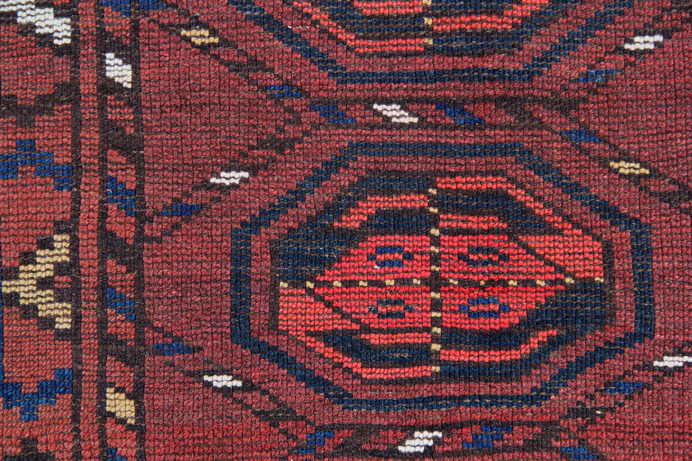 Red antique turkman carpet handwoven wool persian area rug- 110x204cm