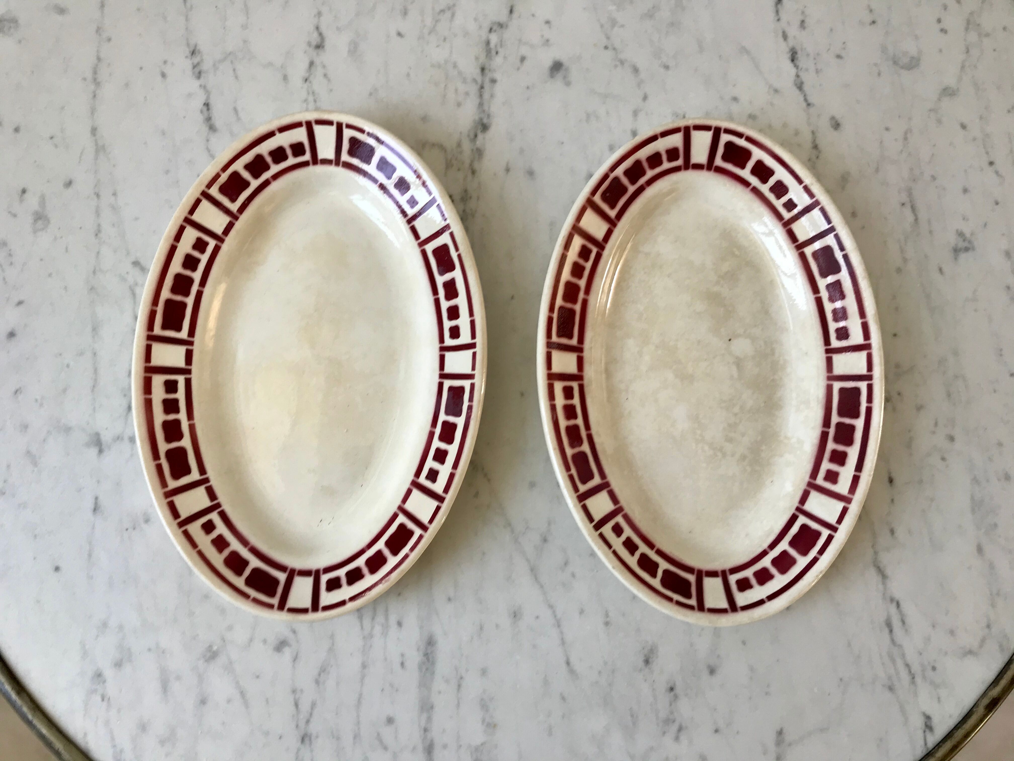 Duo of raviers Badonviller model "Barbizon" 30s