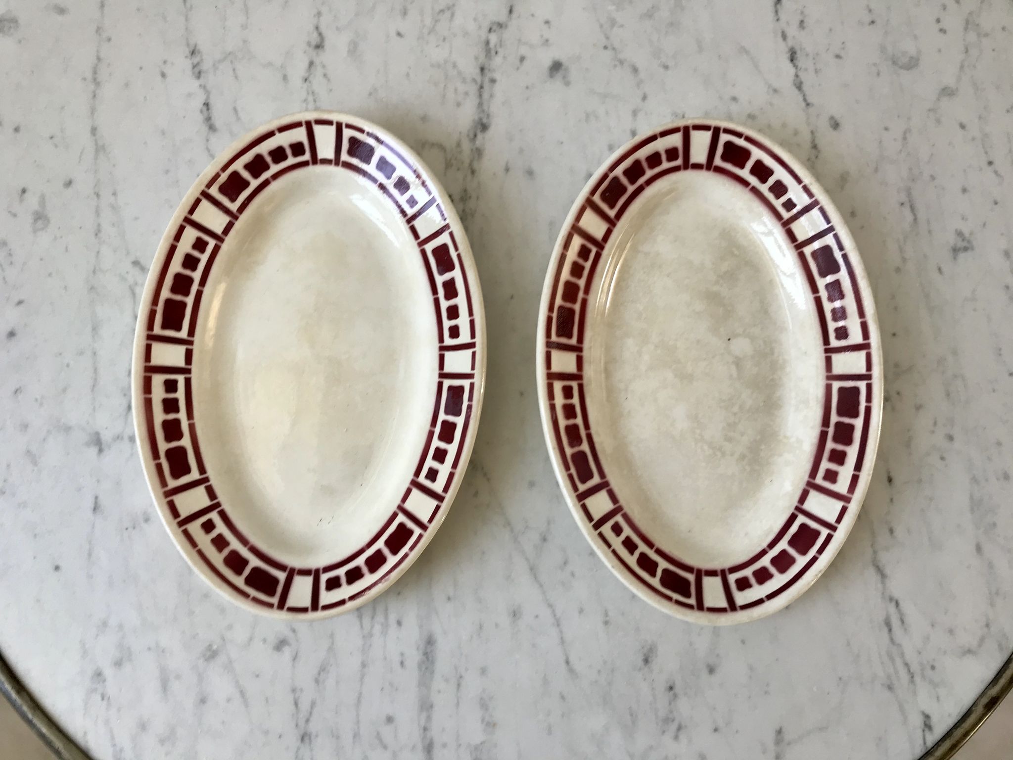 Duo of raviers Badonviller model "Barbizon" 30s