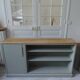 Furniture, vintage bookcase re-enchanted in verdigris, wooden top.