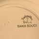 5 flat art deco plates signed Badonviller, Sans Souci model
