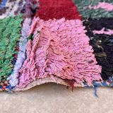 Moroccan carpet Boucherouite colored - 115 x 205 cm